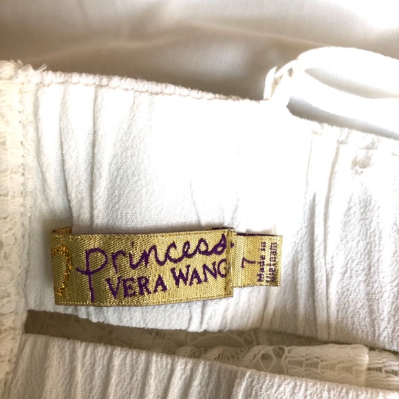 Princess Vera Wang Mini Ivory Off White Fit & Flare Dress Lace Floral ~ Size: 7 - Picture 5 of 10